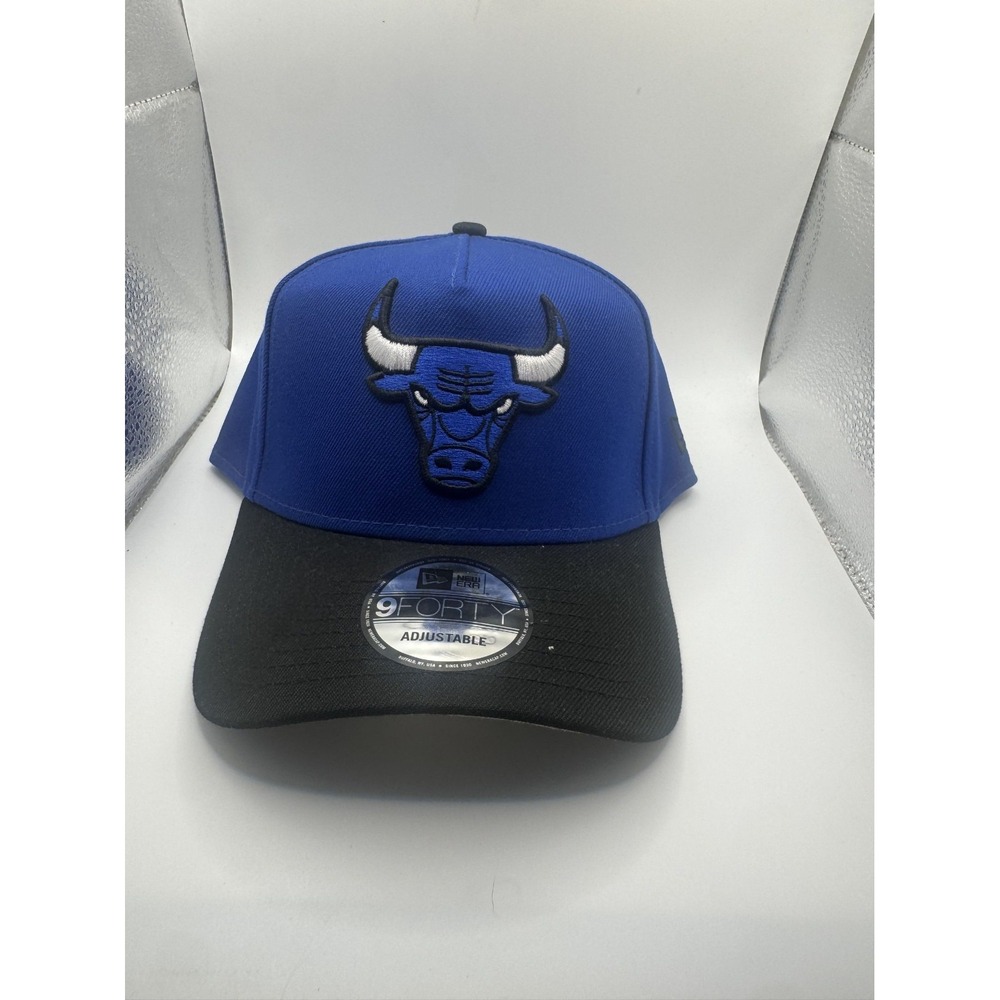 Chicago Bulls New Era 9Forty Adjustable Hat‎ Blue & Black NBA Logo